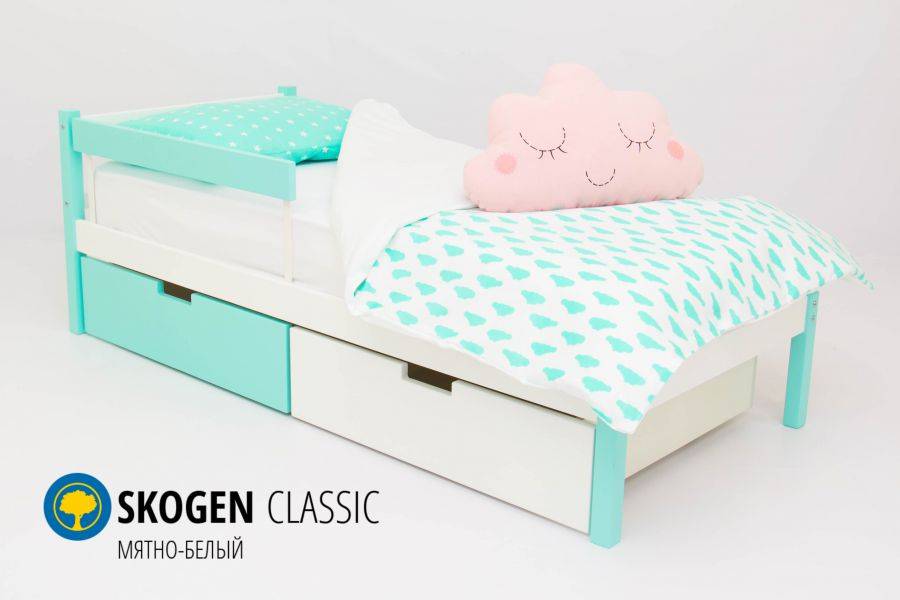 детская кровать skogen classic мятно-белый в Кургане