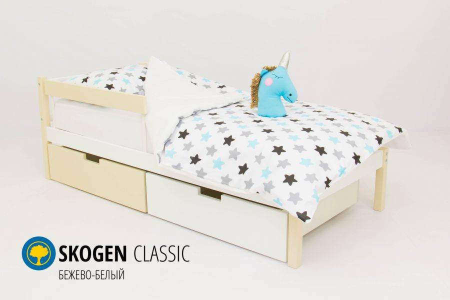 детская кровать skogen classic бежево-белый в Кургане