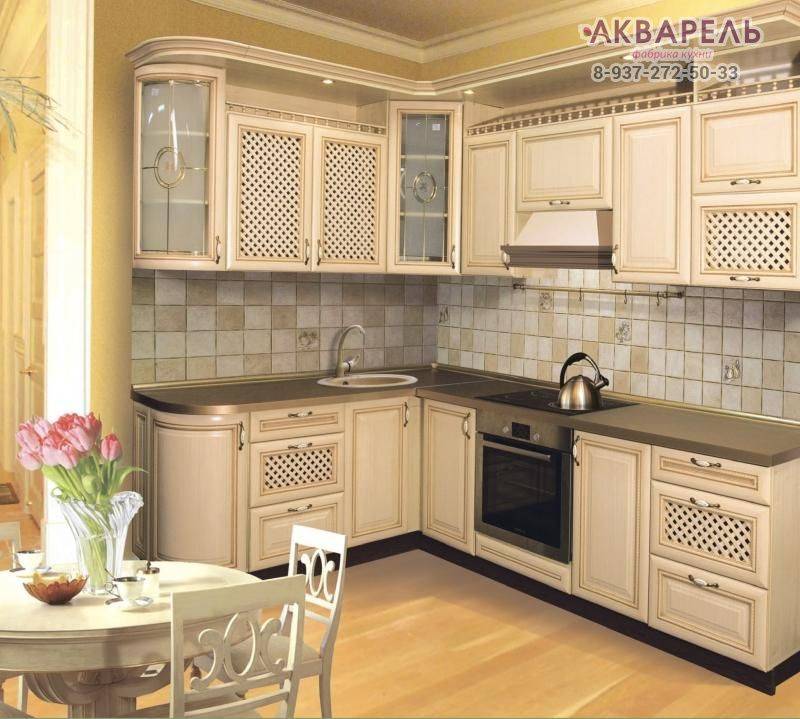 кухня угловая в пленке пвх с патиной в Кургане