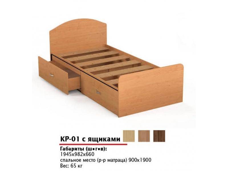 кровать кр 01 с ящиками в Кургане