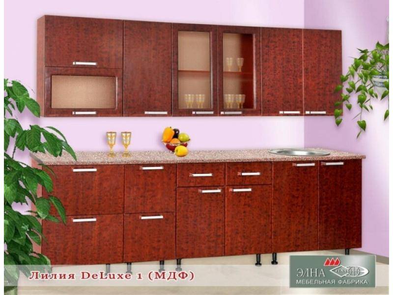 кухня прямая лилия deluxe 1 (мфд) в Кургане