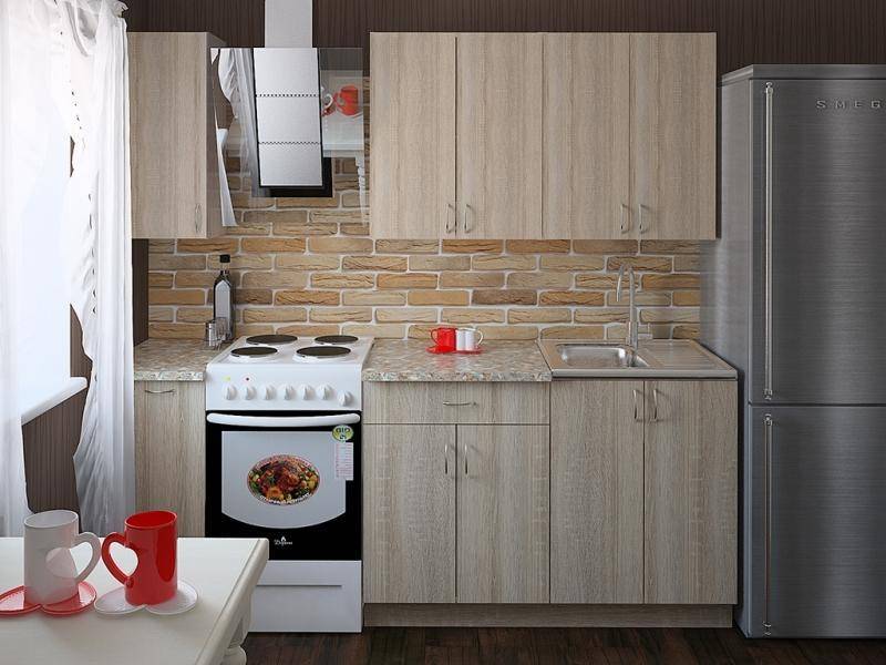 прямая светлая кухня валерия в Кургане