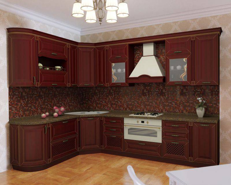 кухня угловая массив дуба в Кургане