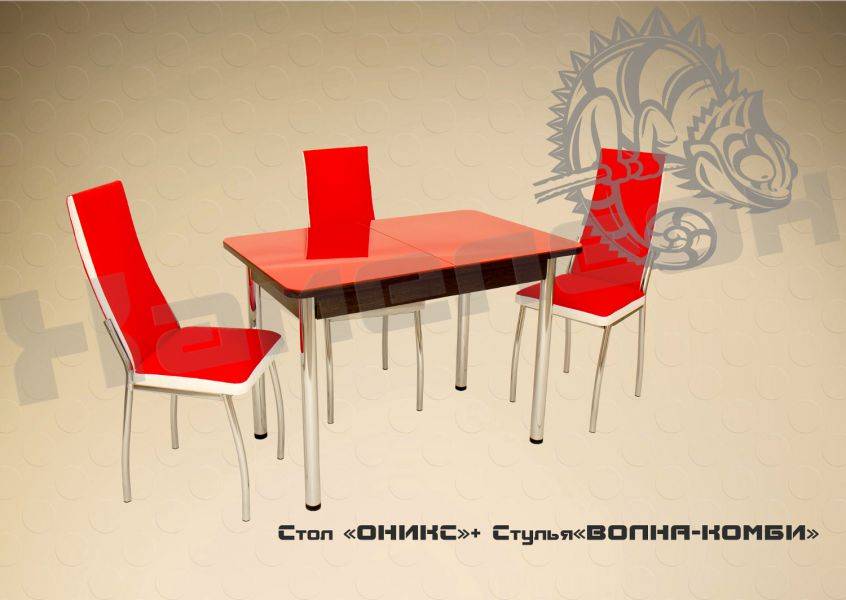 стол оникс + стул волна-комби в Кургане