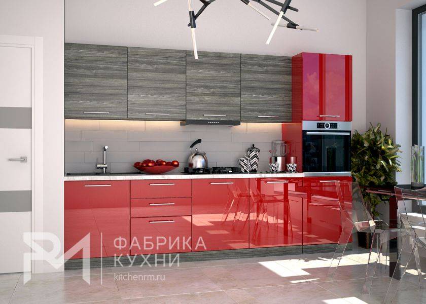 прямая кухня акрил рубин в Кургане
