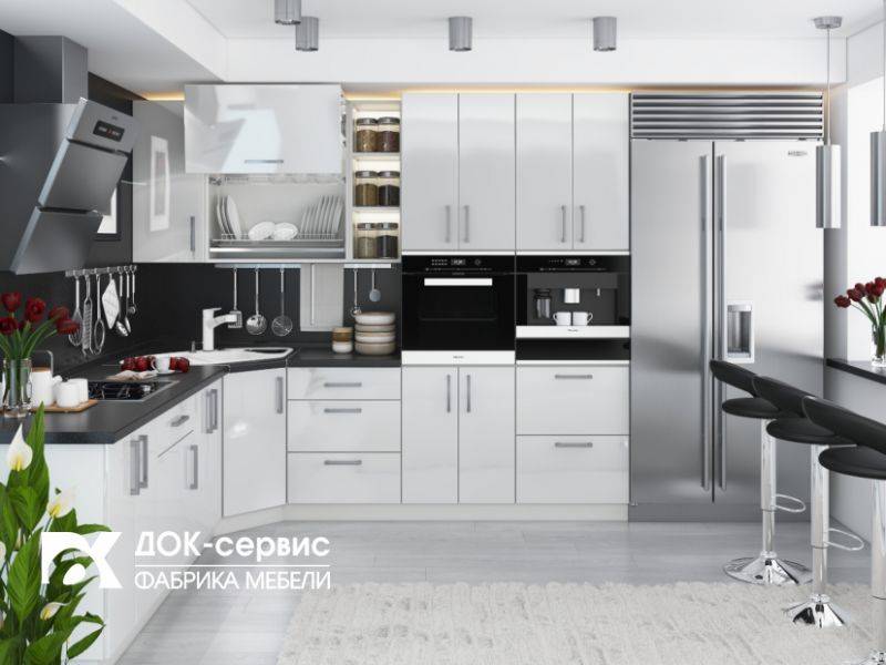 угловая кухня белый глянец в Кургане