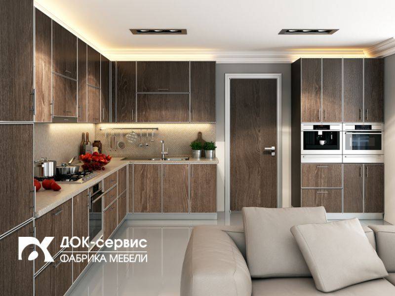 угловая кухня в алюминиевой рамке в Кургане