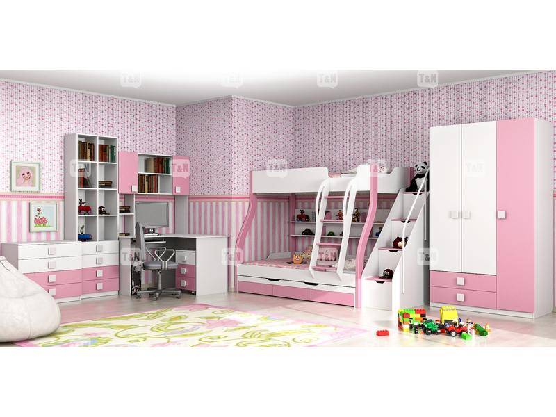 детская двухъярусная кровать tracy pink в Кургане