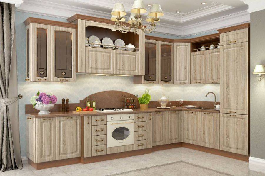 классическая кухня равенна на заказ в цвете мокко в Кургане