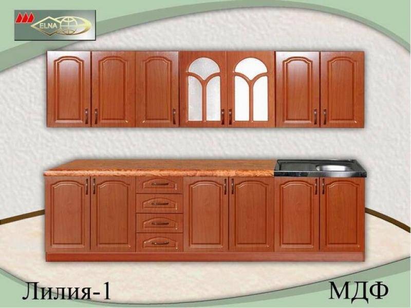 кухня прямая лилия 1 (мдф) в Кургане