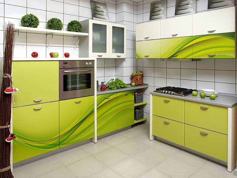 кухонный гарнитур угловой 8 фотопечать в Кургане