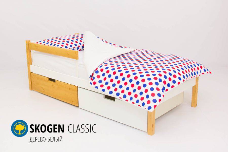 детская кровать skogen classic дерево-белый в Кургане