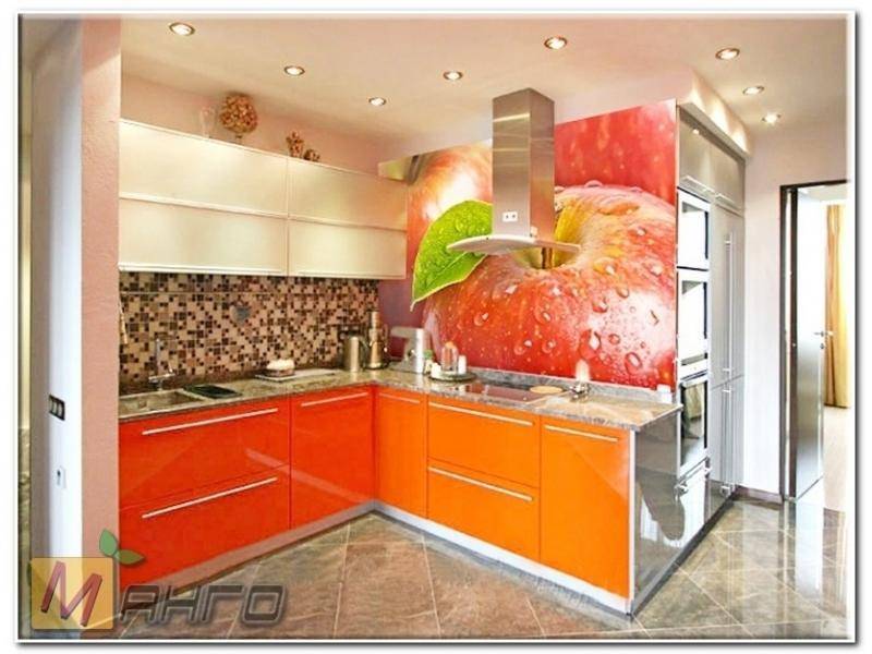 угловая кухня ева с фотопечатью в Кургане