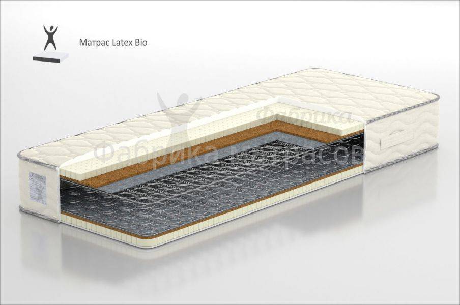 матрас на зависимом пружинном блоке latex bio в Кургане
