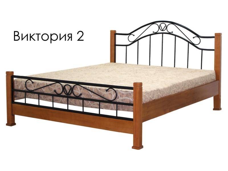 кровать виктория 2 из массива сосны с элементами ковки в Кургане