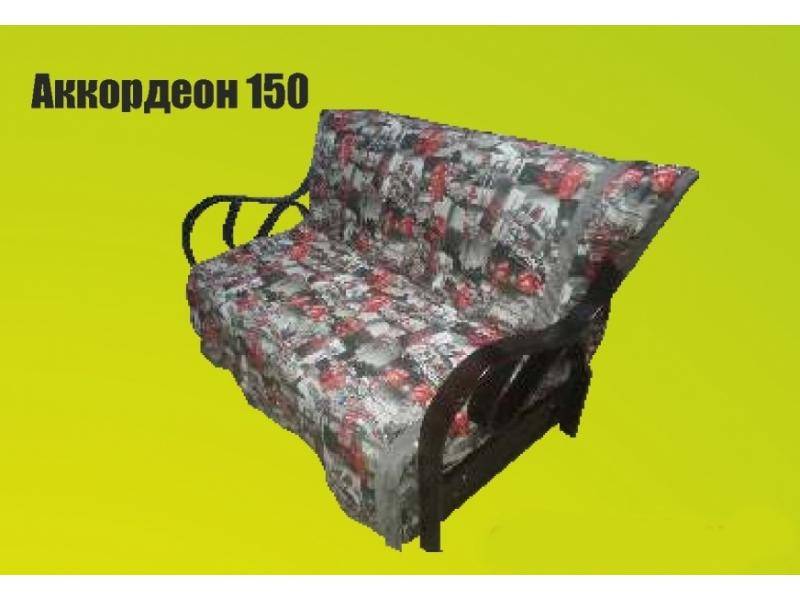 диван прямой с деревянными ручками аккордеон 150 в Кургане