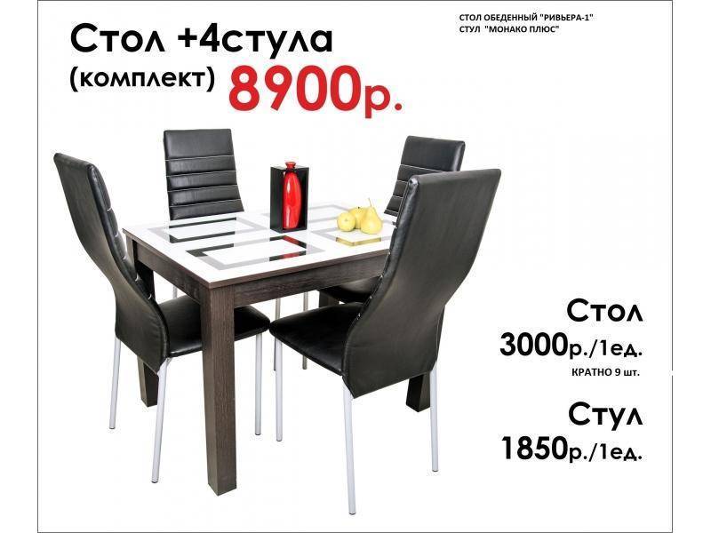 стол обеденный ривьера - стул манако плюс в Кургане