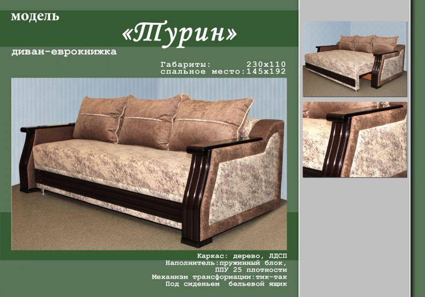 диван-еврокнижка турин в Кургане