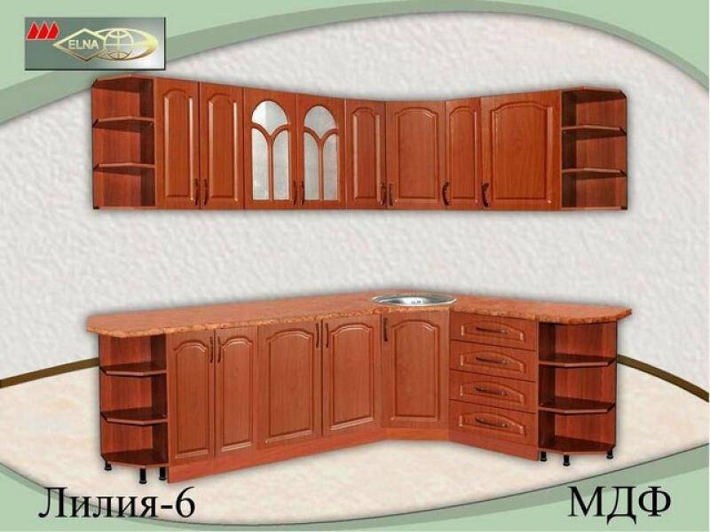 кухня угловая лилия 6 (мдф) в Кургане