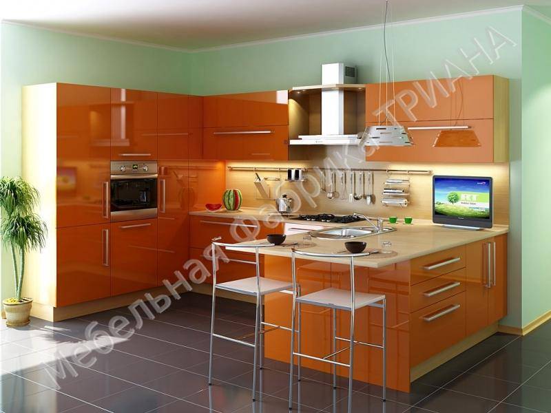оранжевая кухня квинкве в Кургане