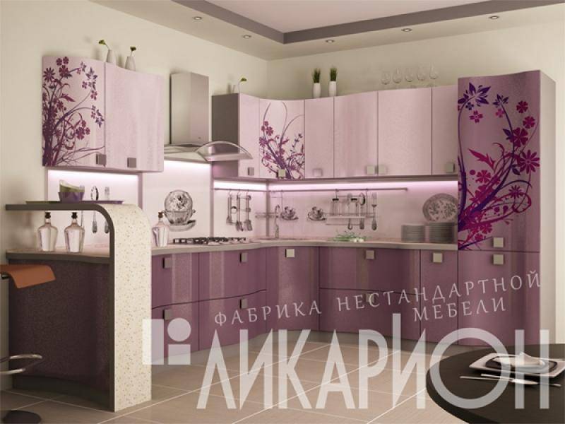 кухня угловая «фото на пластике» в Кургане