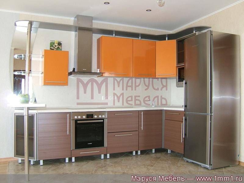 кухня угловая оранжевая в Кургане