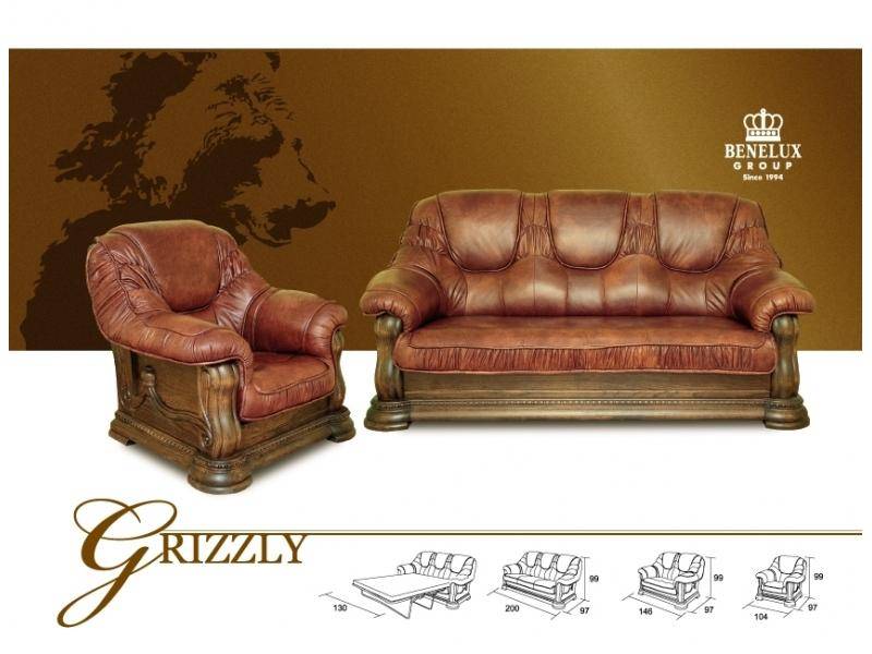 кожаный диван grizzly в Кургане