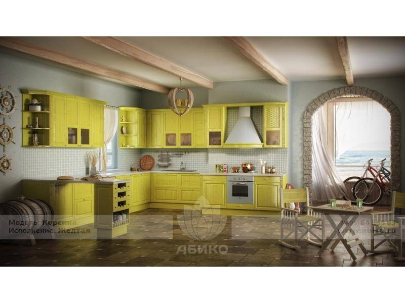 кухня корсика желтая массив в Кургане