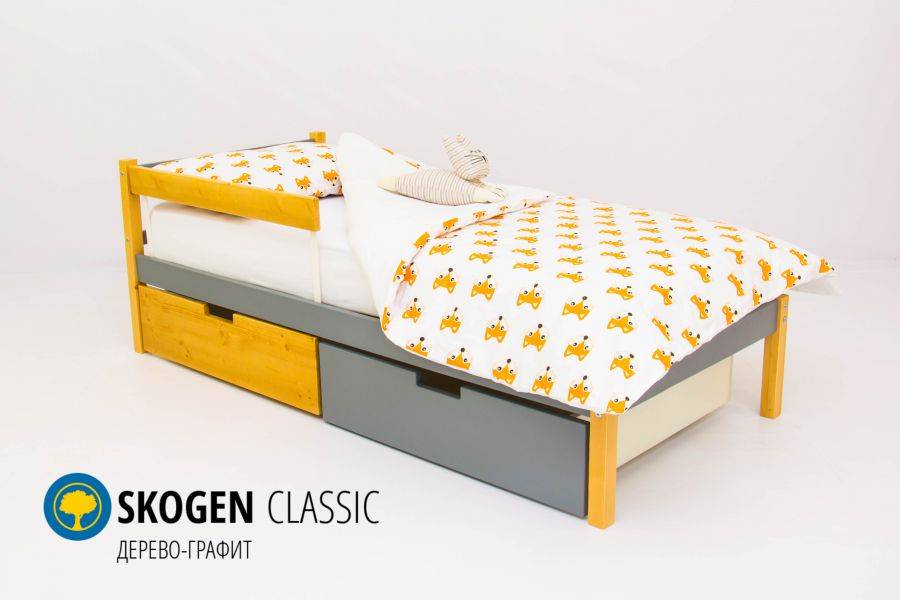 детская кровать skogen classic дерево-графит в Кургане