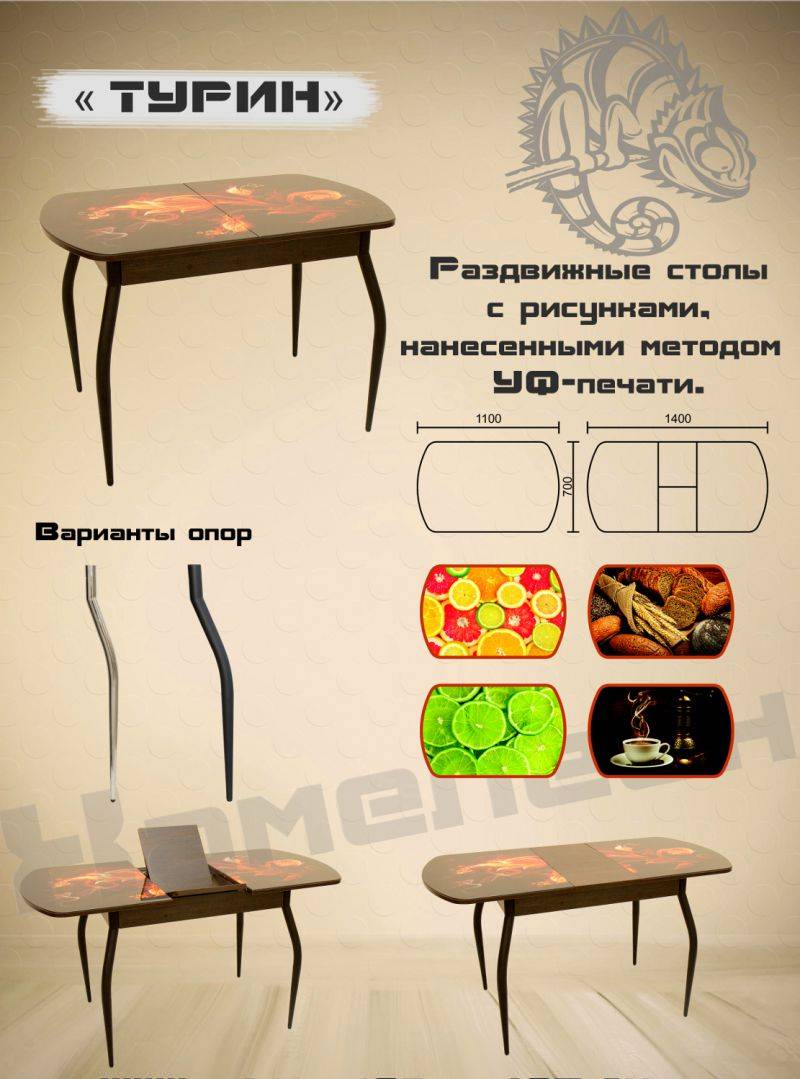 стол раздвижной с рисунком турин в Кургане