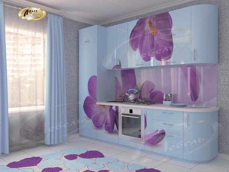 кухня прямая «крокус blue» в Кургане