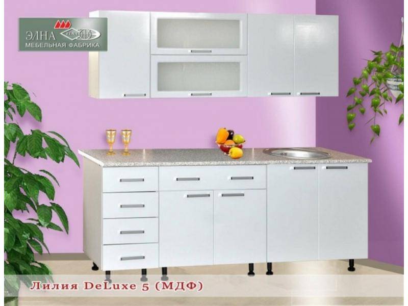 кухня прямая лилия deluxe 5 (мфд) в Кургане