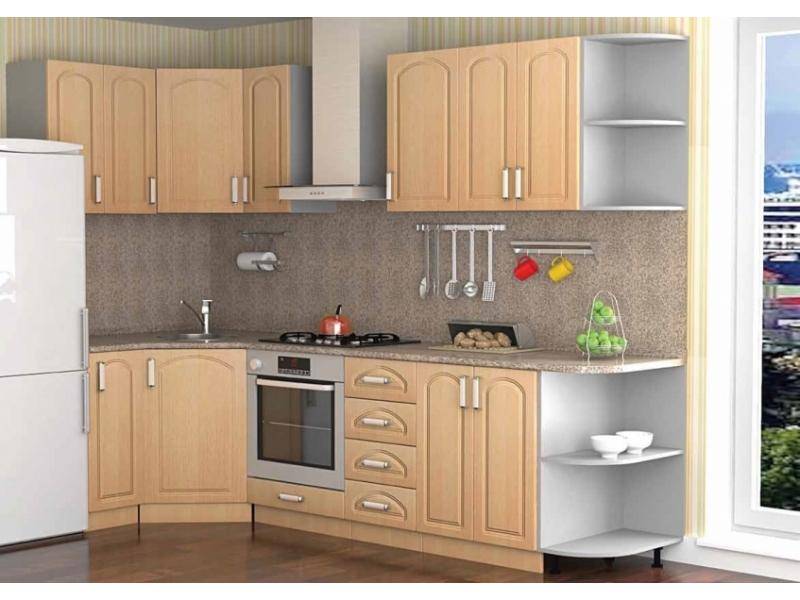 светлая кухня в бежевом цвете в Кургане