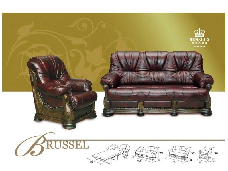 коричневый диван из кожи brussel в Кургане