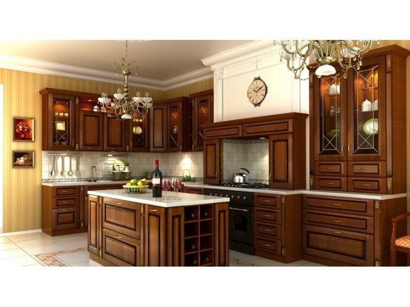 угловая кухня с островком классика в Кургане