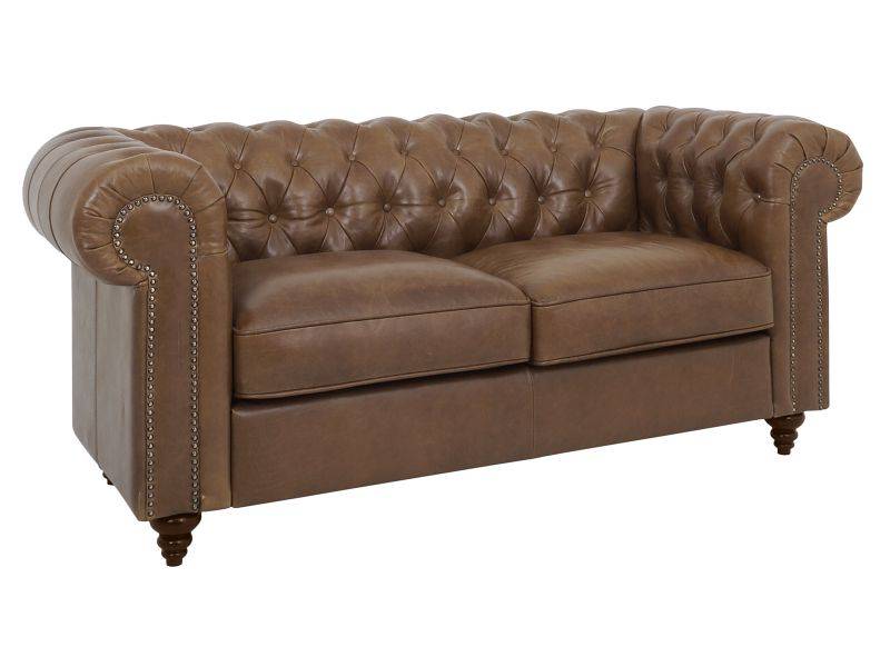 классический кожаный двухместный диван chester classic в Кургане