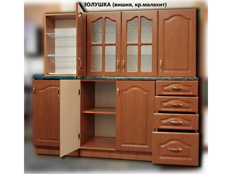 кухня прямая золушка мдф (вишня) в Кургане