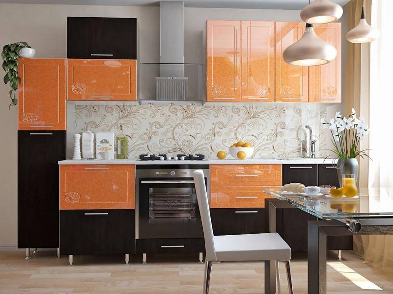 кухонный гарнитур прямой апельсин в Кургане