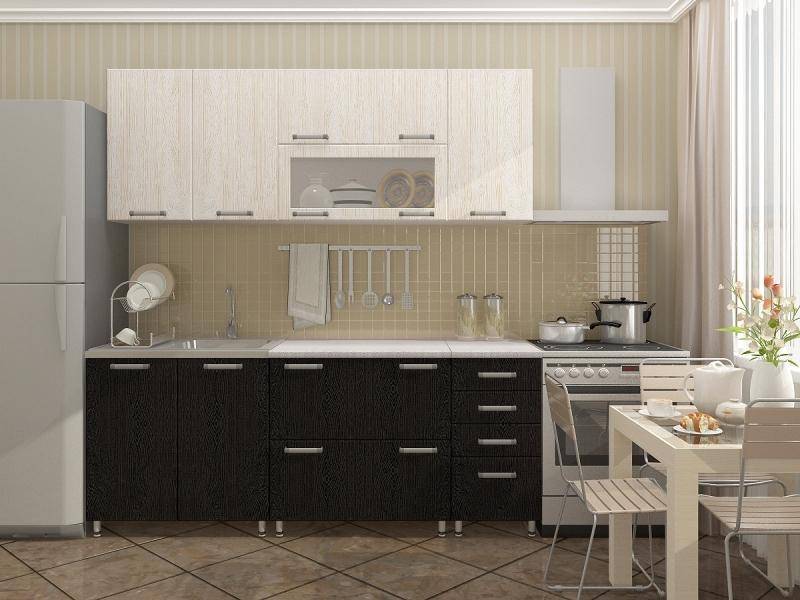 модульная кухня белое и черное дерево в Кургане