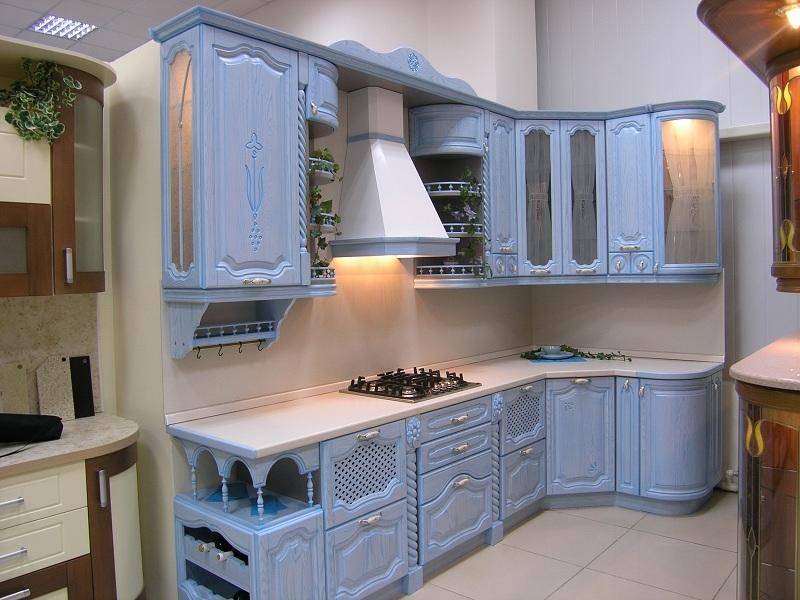 кухонный гарнитур ясень цвет голубая лагуна в Кургане