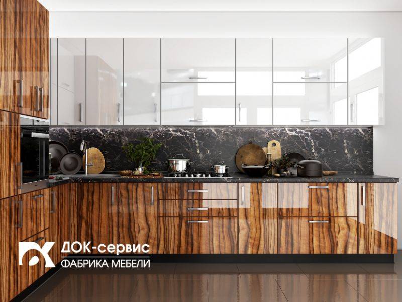 угловая глянцевая кухня в Кургане