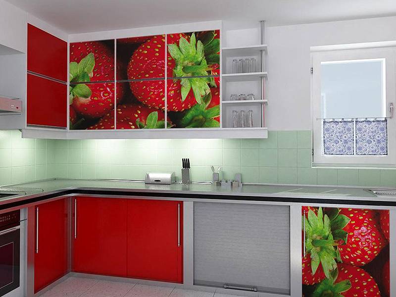 кухонный гарнитур угловой 5 фотопечать в Кургане