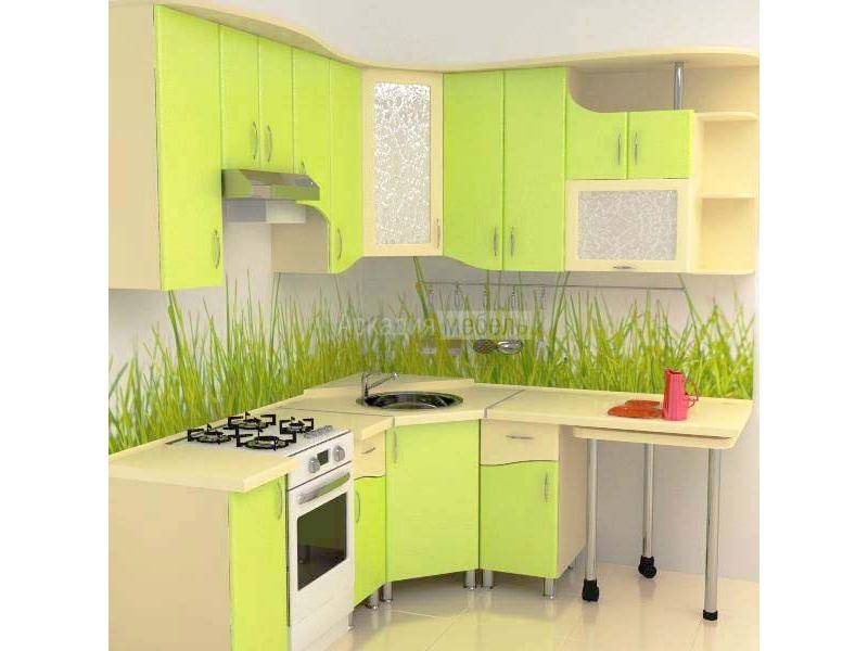 яркий салатовый кухонный гарнитур арт-модерн 5 в Кургане