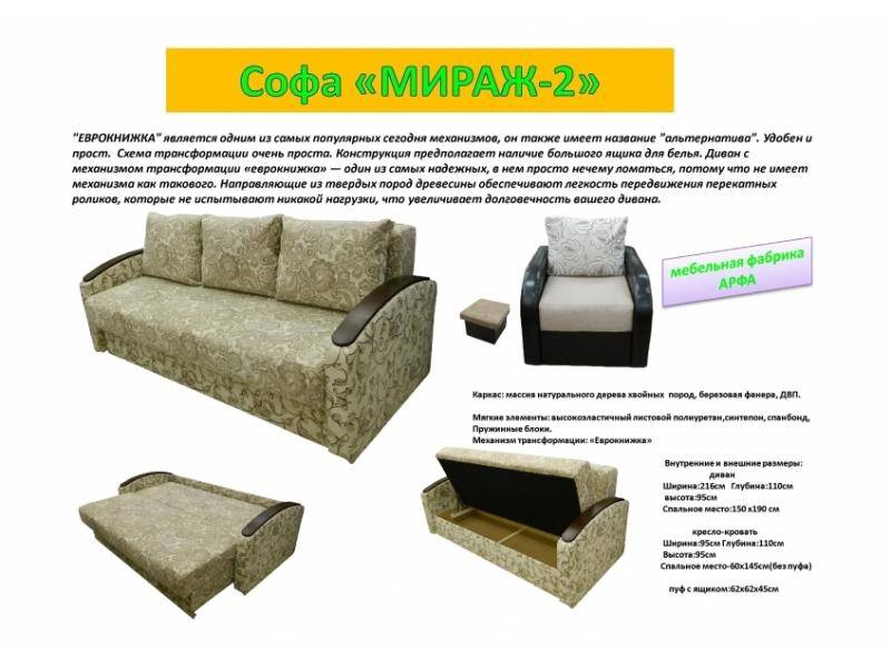 прямая софа мираж-2 в Кургане