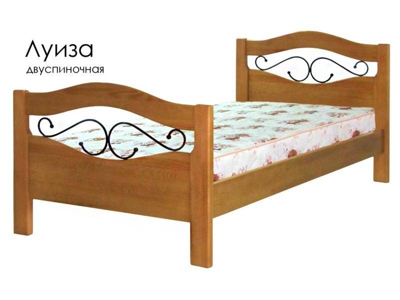 кровать луиза из массива сосны с элементами ковки в Кургане