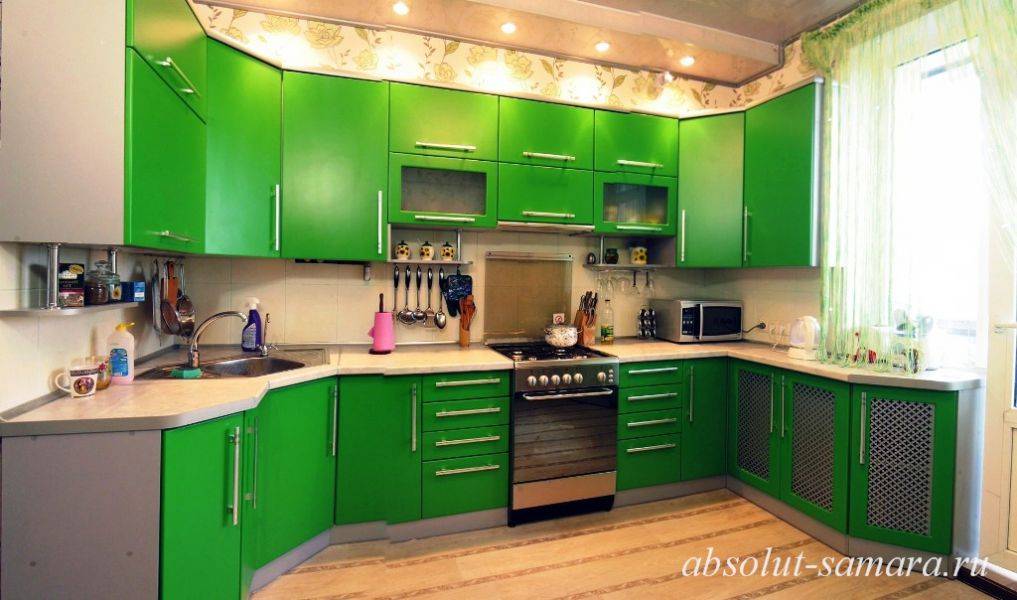 угловая кухня зеленая в Кургане