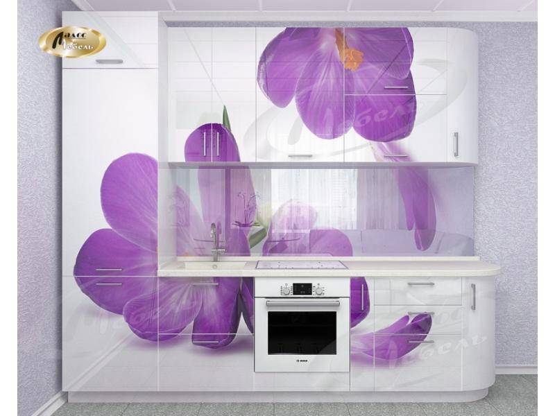 кухня прямая «крокус white gloss» в Кургане