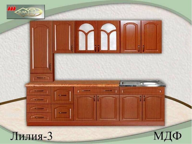 кухня прямая лилия 3 (мдф) в Кургане