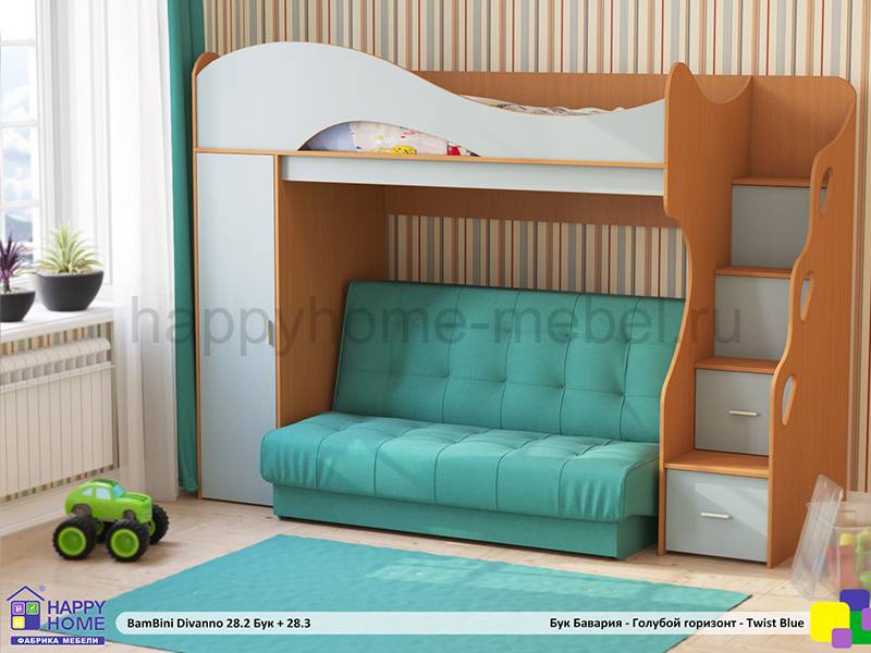 двухъярусная кровать с диваном bambini divanno 28 в Кургане