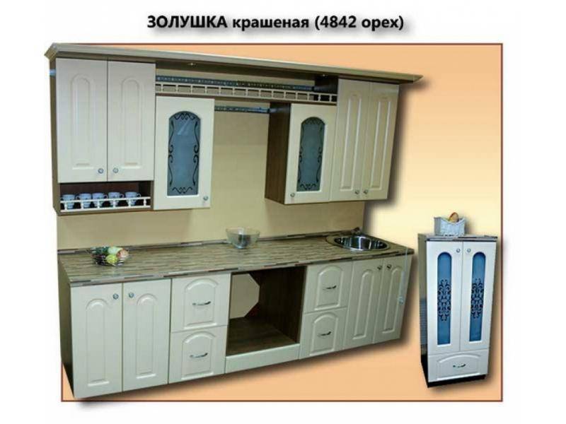 кухня золушка крашеная глянцевая (4842 орех) в Кургане